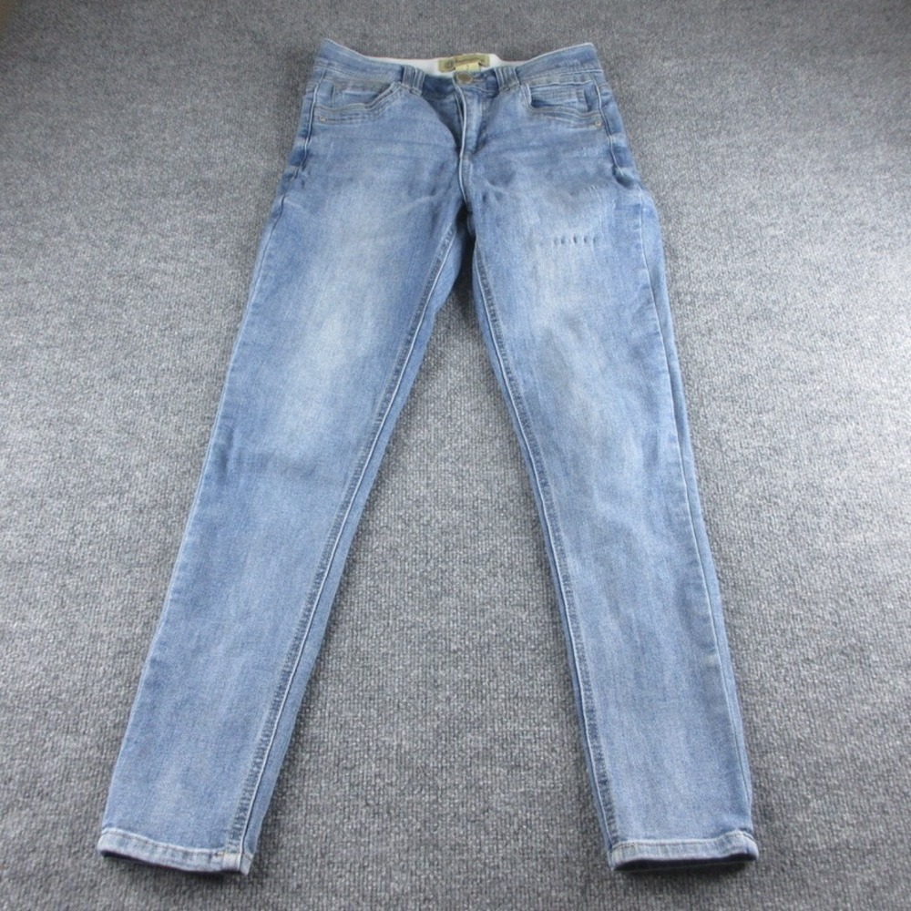 Democracy Jeans Women 2 Blue Ab Technology Skinny Slim Stretch Light Wash Denim